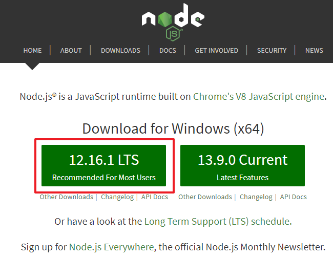 nodejs downloading page